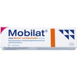 Eine weiße Salbenverpackung mit der Aufschrift "Mobilat Intens Muskel- und Gelenksalbe".