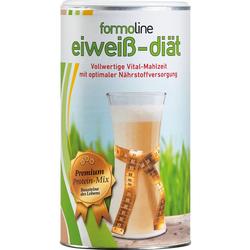 Eine Dose mit einem Diät-Shake und einem umwickelten Maßband.