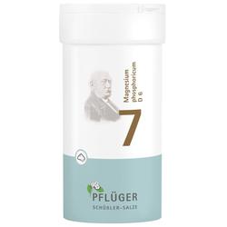 Weiße Dose mit der Aufschrift "Magnesium phosphoricum D6" und einer großen Zahl 7.