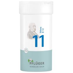 Weiße Dose mit der Aufschrift "Silicea D12" und der Zahl 11 in Blau.