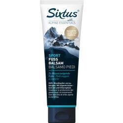 Eine Tube Fußbalsam mit Bergmotiv auf der Verpackung.